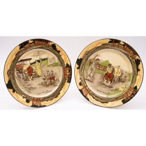 509 - Two Doulton Motoring series plates, 26cm diameter 'Blood Money' and 'Itch yer on Guvenor?'