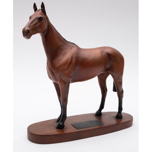 512 - Beswick Horse, Arkle on Wooden Plinth, model 2065, Height 30cm