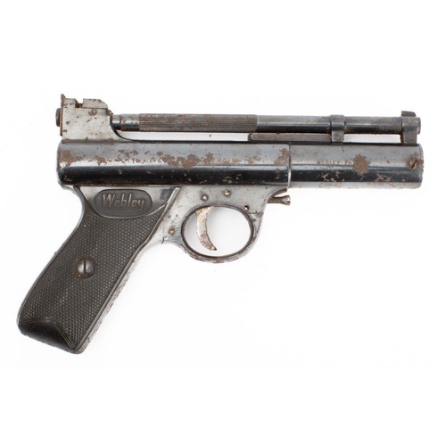 594 - A Webley Senior MK1  .22 calibre air pistol, serial number  131, with two piece black plastic logo g... 