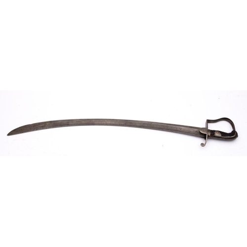 669 - A British 1796 Pattern Light Cavalry Trooper's sword, maker Dawes, Birmingham, the curved ingle edge... 