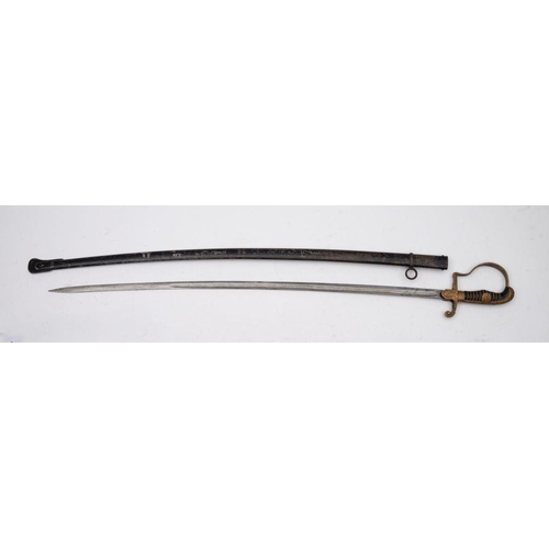 679 - A Third Reich Period Army Officer's sword, maker Eichorn, Solingen, the curved fullered blade stampe... 