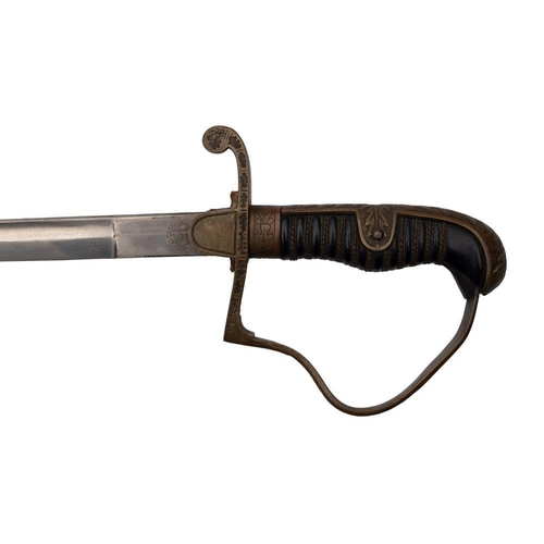 680 - A Third Reich Period Army Officer's sword, maker Alsco, Solingen, the slightly curved single edge fu... 