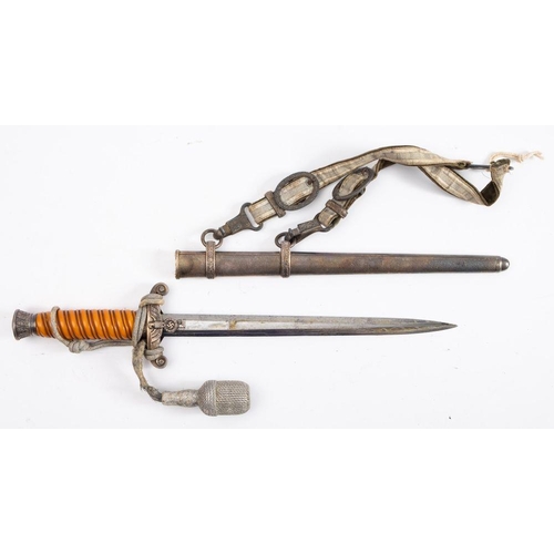 733 - A Third Reich Period Army Dress Dagger, maker Eichorn, Solingen. the straight double edged  blade si... 