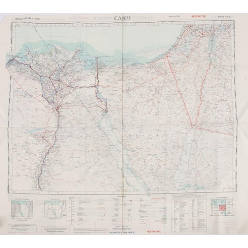 739 - Three RAF silk maps, comprising 'Alexandria-Torbruck' second edition and two 'Cyprus' (3)