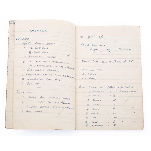 749 - A WWII Flying Boat  training notebook belonging to H S P Munro, containing manuscript notes on Navig... 