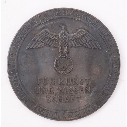 794 - A Third Reich Period Bronze Gothe Medal for Arts and Sciences, presented to Dr Emil Haselhoff, obver... 