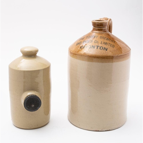 510 - A Torbay Brewery and Cider Co, Paignton stoneware jug, together with a stoneware hot water bottle (2... 