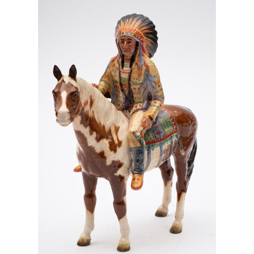 518 - Beswick; Mounted Indian model 1391, height 21 cm.