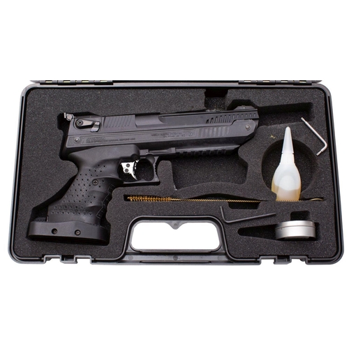 590 - A Webley Alecto .22 calibre air pistol serial number 'TR AT011W 00782', black plastic frame and ergo... 