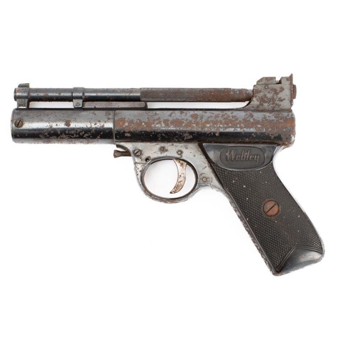 594 - A Webley Senior MK1  .22 calibre air pistol, serial number  131, with two piece black plastic logo g... 