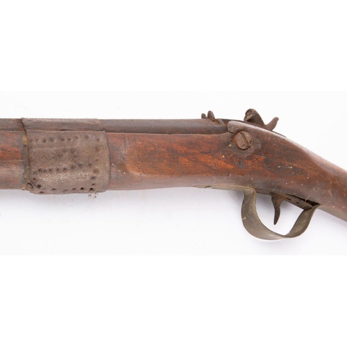 641 - A  9th century percussion cap  musket,  147cm long (poor condition),