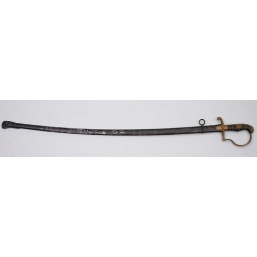 679 - A Third Reich Period Army Officer's sword, maker Eichorn, Solingen, the curved fullered blade stampe... 