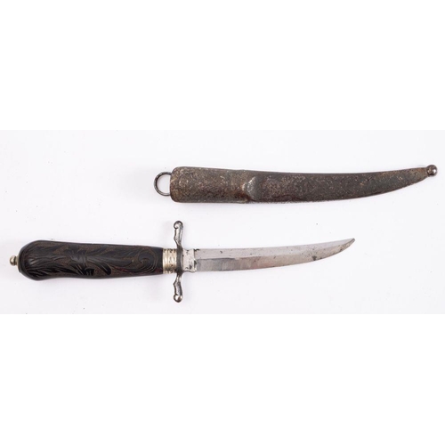 680A - A late 19th century Swedish hunting knife, maker Carl Walfrid Dahlgren, Eskilstuna, Sweden, the curv... 