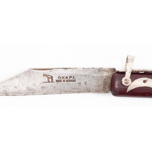 690A - A late 19th century French folding knife, maker Claudin, the single edge blade stamped 'Caludin Brev... 