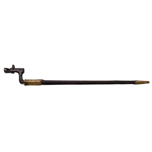 700 - A Turkish  socket bayonet for the 1874 Peabody Martini rifle, the cruciform blade  in a gilt brass m... 