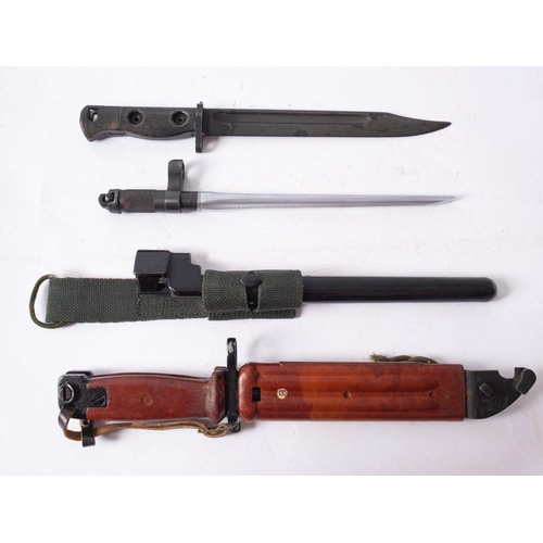 708 - A Russian  AK74  pattern bayonet, together with SLR bayonet, a No.4 MK.I bayonet and a SKS bayonet (... 