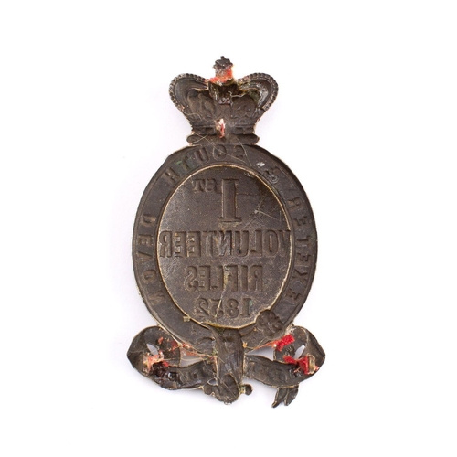 767 - A 1st (Exeter & South Devon) Rifle Volunteer's Officer pouch belt plate, 1859-1901: QC oval '1st Vol... 