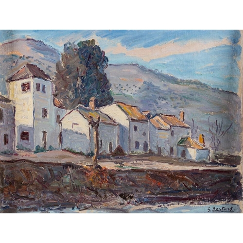 157 - Guillermo Bestard I Canaves (Spanish, 1881-1969) A village street; a coastal landscape each signed o... 