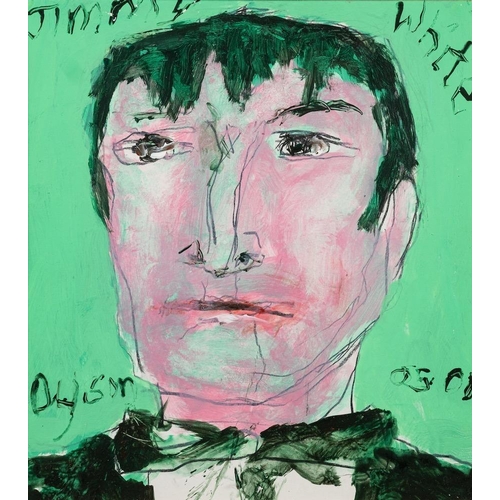 158 - Julian Dyson [British, 1936-2003] Jimmy White signed and dated 05 01 mixed media 22 x 25cm