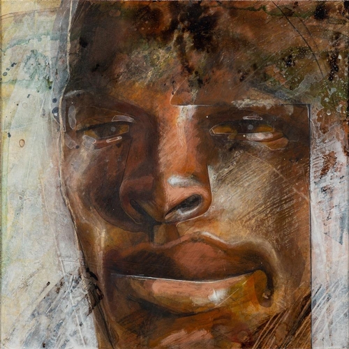 159 - *Tom Wood [British, b. 1955] Frank Bruno, Boxer Study 1, 1983 Aquatec (acrylic) on paper 25cm square... 