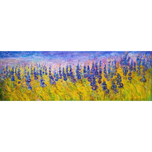 168 - Carl Scanes [British, b. 1964] Twilight Delphiniums, 2004 signed lower left and inscribed to reverse... 