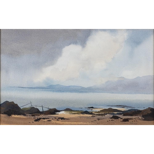 177 - *John Pillow (20th century) Scottish Coastline signed lower right and with inscribed label to revers... 