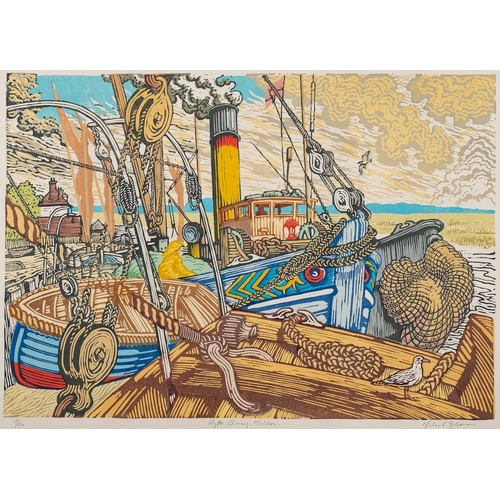 179 - Michael Blooman [20/21st Century] Hythe Quay, Maldon, linocut print, signed, inscribed and numbered ... 