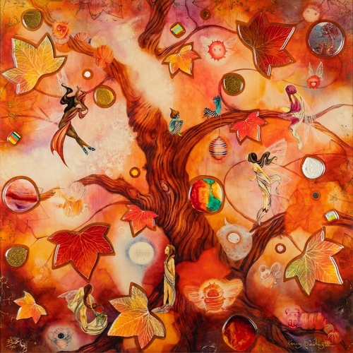 187 - *Kerry Darlington (British, b.1974) Faerie Hollow Hand Embellished Giclee 75 x 75cm Signed lower rig... 