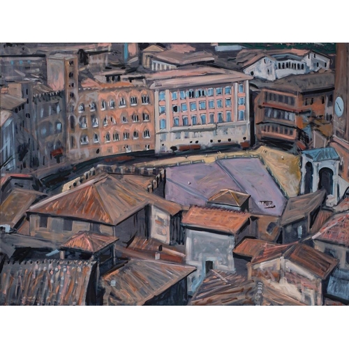 387 - Contemporary Artist Landscape of Sienna  Oil on canvas 160 x 120 cm Signed JEL and dated '03 lower r... 