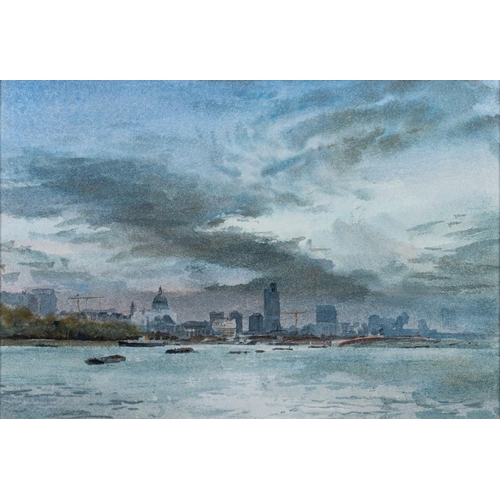 389 - Roy Hammond (b. 1934) St Pauls and Blackfriars from King's Reach signed, inscribed and dated on the ... 