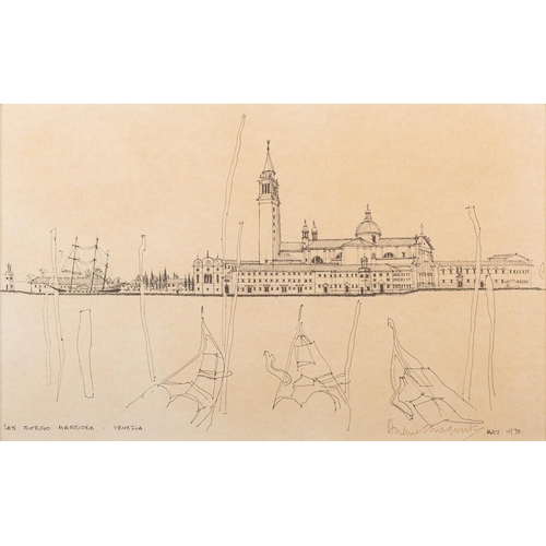 390 - Hulme Chadwick (British, 1910-1977) San Giorgio, Maggiore Venice Lithograph 39 x 16 cm Inscribed low... 