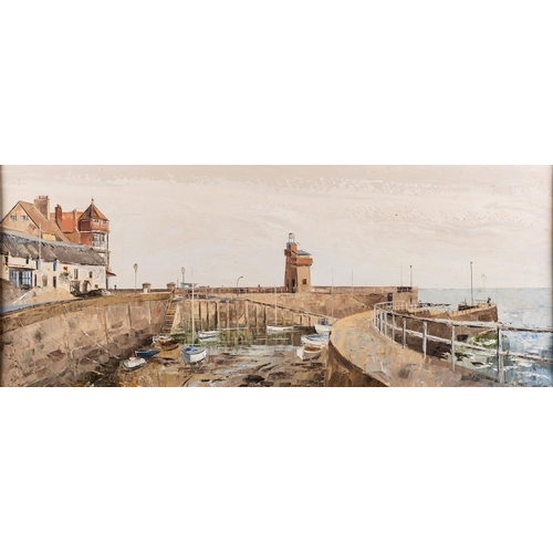 391 - Harley Crossley (1936-2013) Lynmouth Harbour, and another harbour scene; a near pair each signed and... 