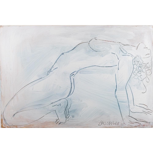 394 - Lucianne Lasalle (b. 1960) Sensing the Space signed and dated lower right, inscribed verso sgraffito... 