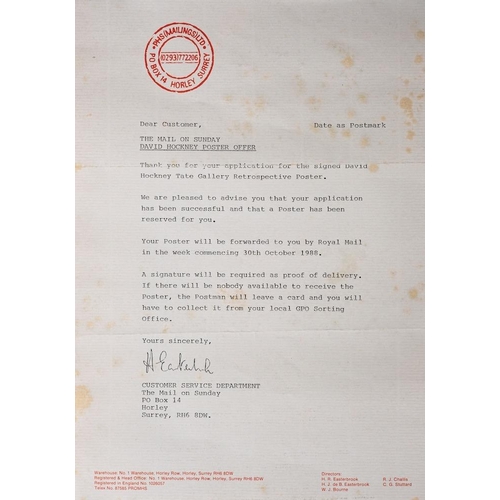 398 - *David Hockney (British, b. 1937) My Mother (Bridlington), (1988) signed to lower margin limited edi... 