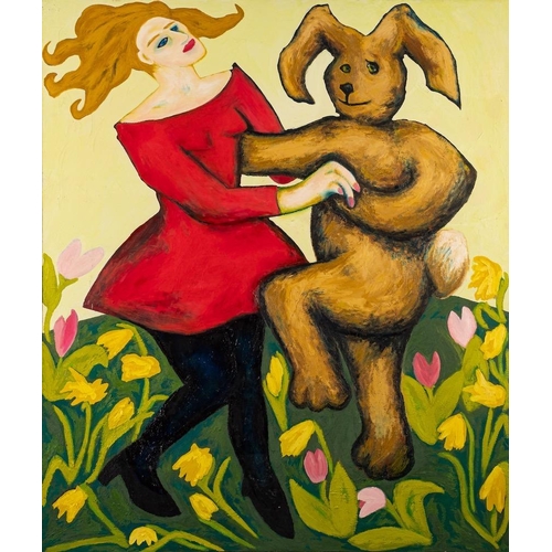 408 - Kate Corder [British, contemporary school] Mad March bearing label verso oil on canvas 144 x 122cm