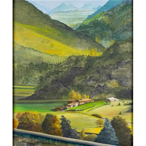 409 - Artist Claudine Evans
French Mountain Landscape Oil on Canvas 53 x 64 cm Signed lower left