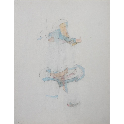 411 - Adrian de Menasce (Egyptian/British, 1925-1995)  Figure drawing, 1976.  Pencil and coloured crayon o... 