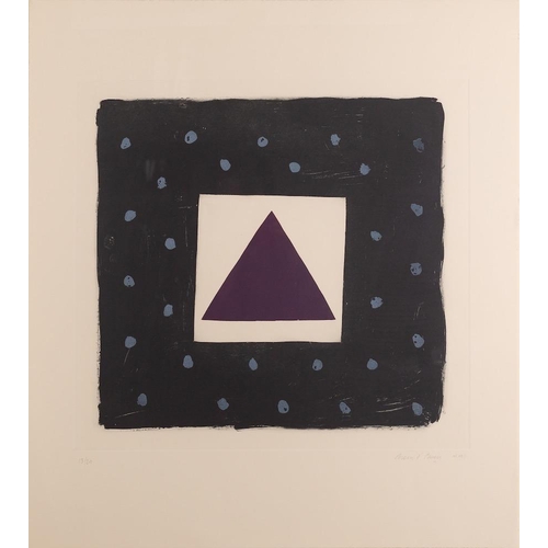 414 - Breon O'Casey (British, 1928- 2011) Purple Triangle 13/20 Aquatint and Linocut 45 x 45 cm Signed and... 