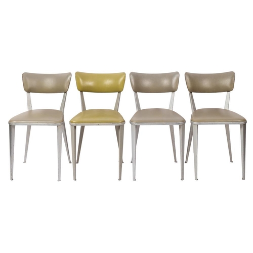 421 - A set of four aluminium and faux leather covered chairs, model BA23,  designed by Ernest Race for Ra... 