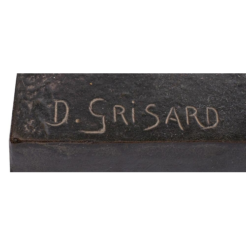 62 - After H Désiré Grisard, (French, b.1872), a patinated bronze model of a footballer, in Art Deco styl... 