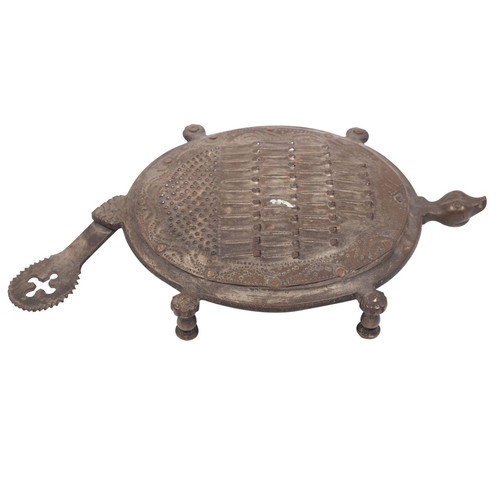 275 - A Continental spice or cheese grater in the form of a tortoise, second half 19th century; with artic... 