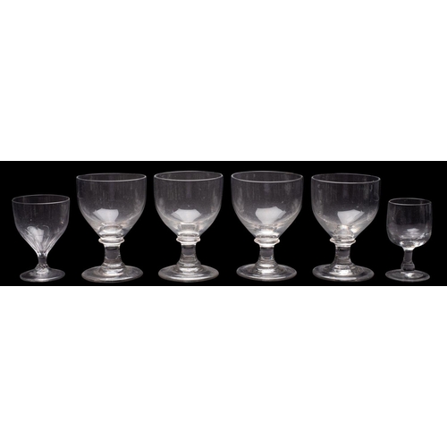 34 - A mixed group of drinking glasses, comprising an opaque twist wine glass [chips to foot rim], anothe... 