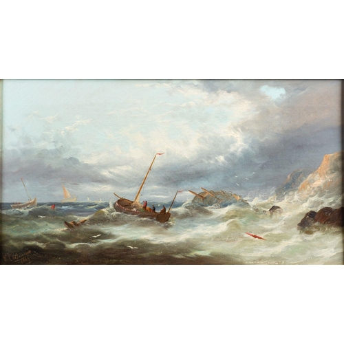 792 - William Henry Williamson (British, 1820-1883)  Shipwrecks off a stormy coast with other shipping A p... 