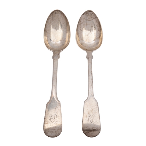 26 - Two Victorian silver tablespoons, one John Stone Exeter 1836, the other Jonathan Hayne, London, 1833... 