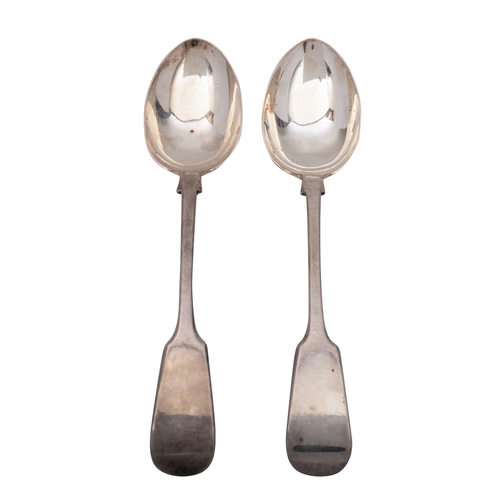 30 - A pair of George V silver tablespoons, John Round, Sheffield 1926, Fiddle pattern, 150grams, (2).