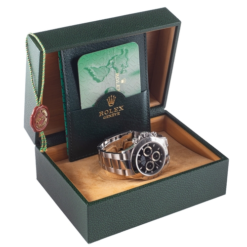 423 - Rolex Daytona a gentleman's stainless steel wristwatch, the black dial signed Rolex,Oyster Perpetual... 