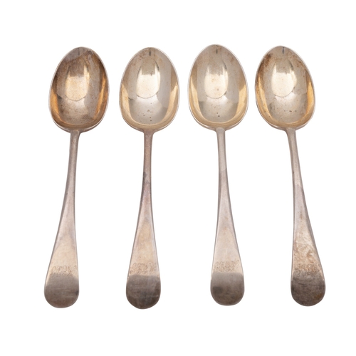 47 - A set of four Edward VII silver dessert spoons, George Butler & Co Ltd, Sheffield, 1906, Old English... 