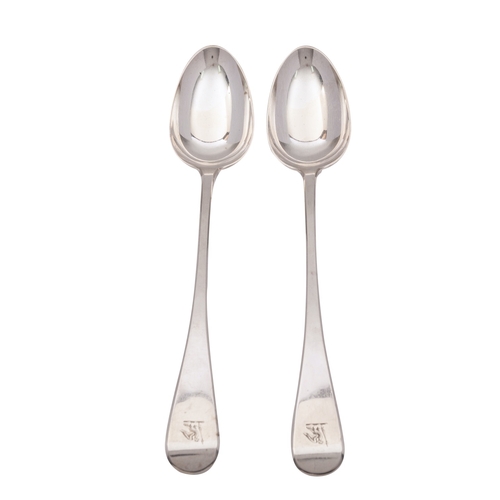 49 - A pair of George IV silver basting spoons, maker William Eley I & William Fearn, London 1823, Old En... 