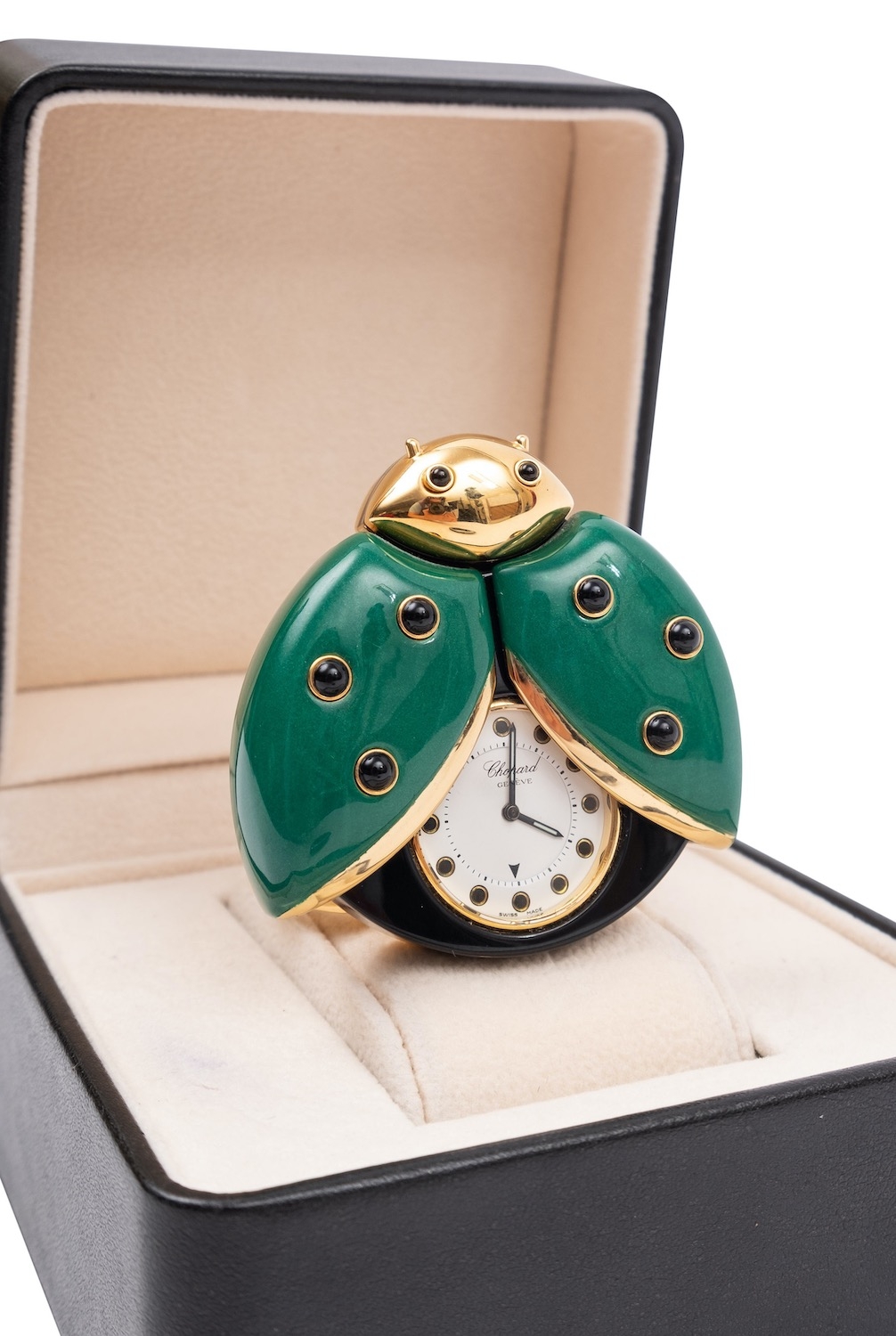 Chopard by de Grisogono ladybird travel clock the green and black