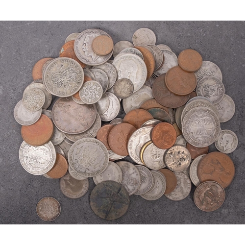 573 - A small box of mainly pre 1947 silver coins including;- pre 1920 and 1953 Canadian with higher grade... 